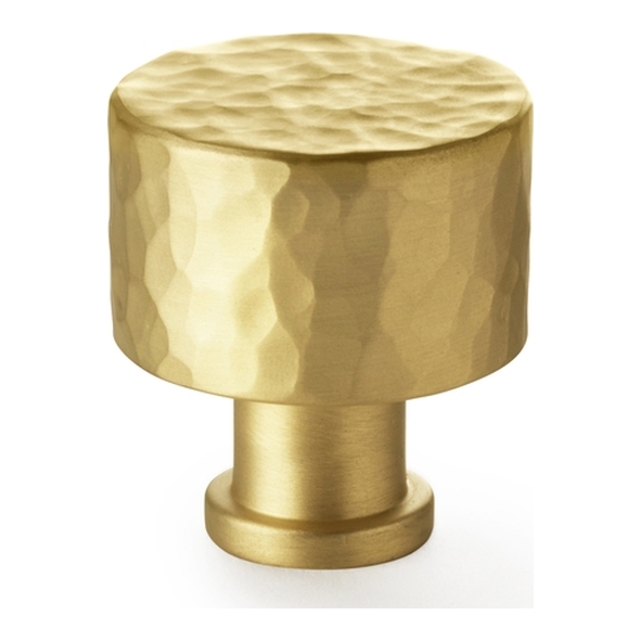 AW816-30-SB • 30mm • Satin Brass • Alexander & Wilks Leila Hammered Cupboard Knob